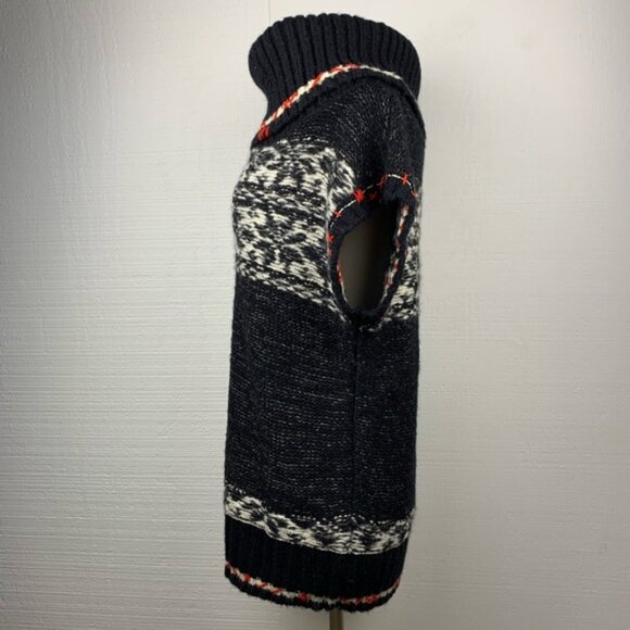 Free People Wool Blend Gray Short Sleeve Chunky Knit Cowl Neck Sweater - Picture 4 of 8